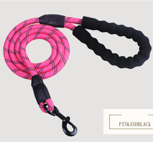 Reflective Nylon Dog Leash - Hard-Wearing Lead for Night Walks