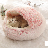 Plush Round Pet Winter Bed