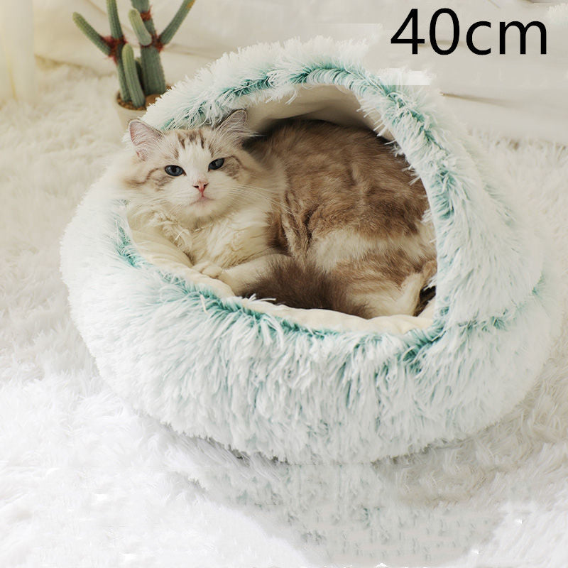 Plush Round Pet Winter Bed