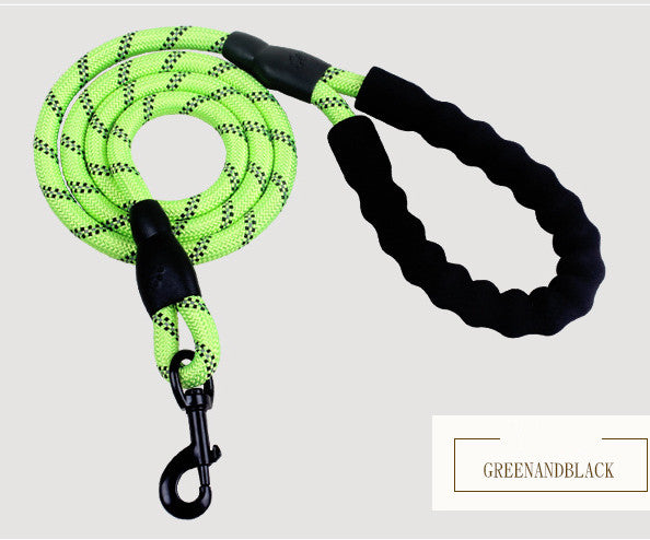 Reflective Nylon Dog Leash - Hard-Wearing Lead for Night Walks