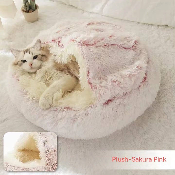 Plush Round Pet Winter Bed