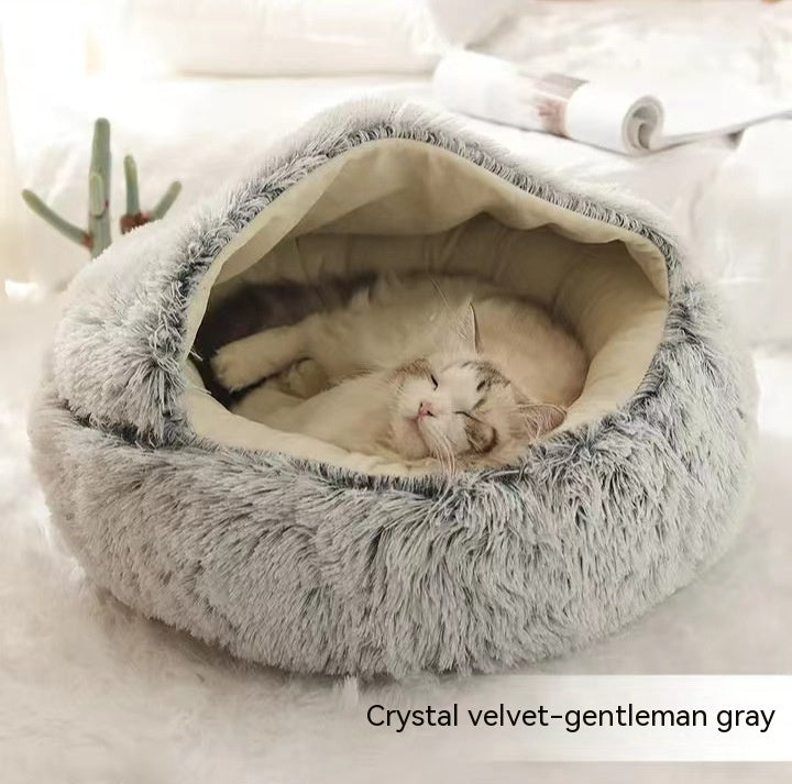 Plush Round Pet Winter Bed