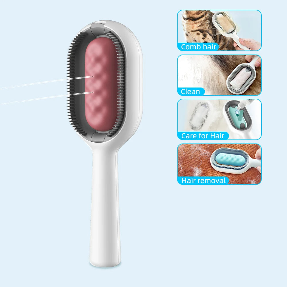 4-in-1 Cat Grooming Brush - Water Spray Deshedding Comb