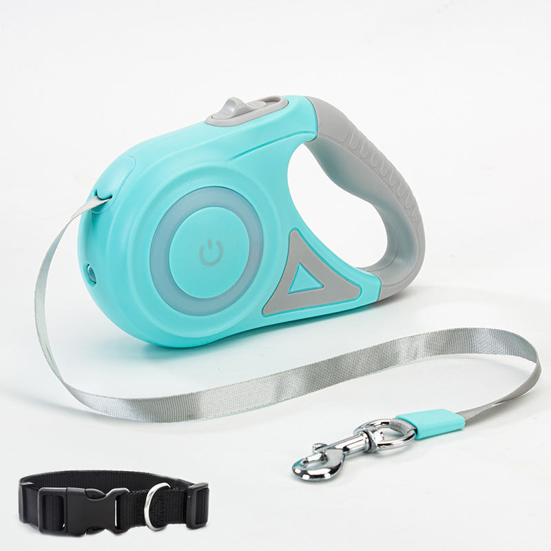 Retractable Dog Leash with LED Light - Extendable Lead for Dark Walks