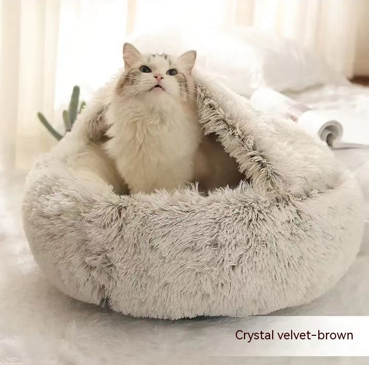 Plush Round Pet Winter Bed