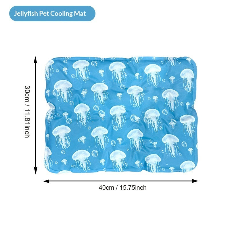 Summer Ice-Silk Pet Mat - Compact Cooling Pad for Crates and Carriers