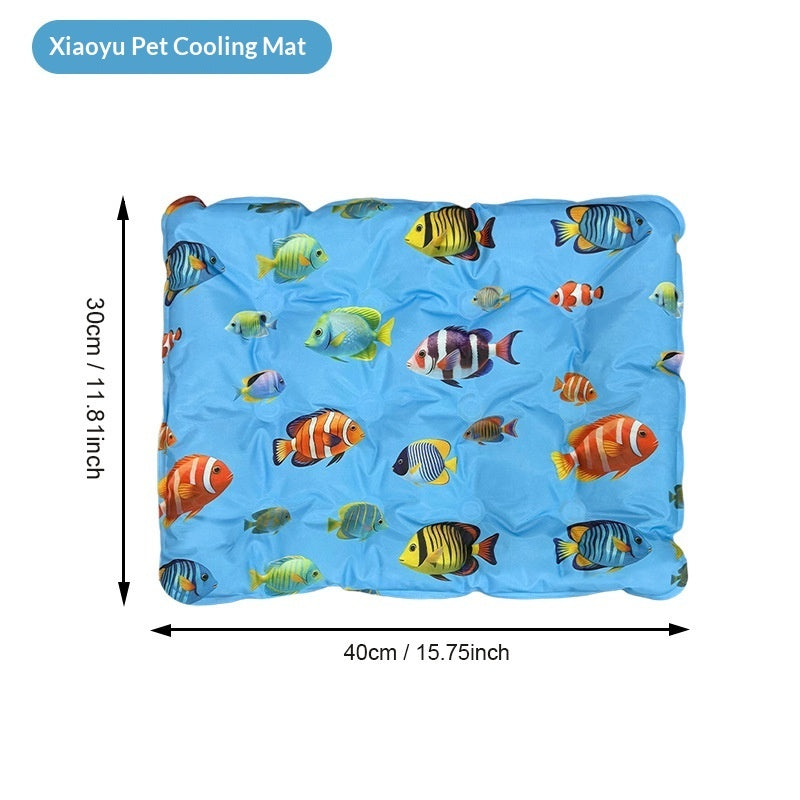 Summer Ice-Silk Pet Mat - Compact Cooling Pad for Crates and Carriers