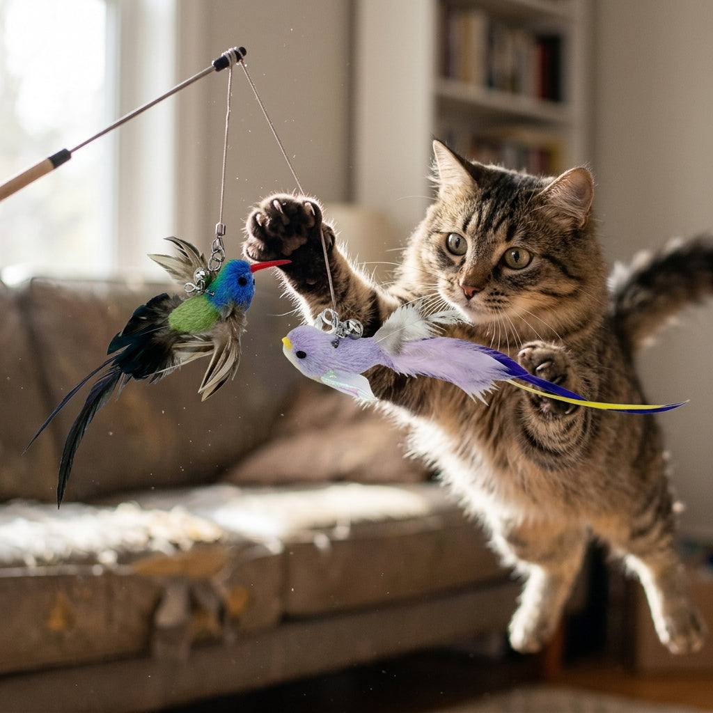 Interactive Cat Toy Bird Feather