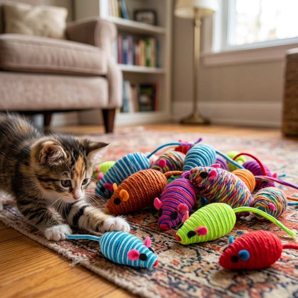 Color Winding Mouse Cat Toy Set