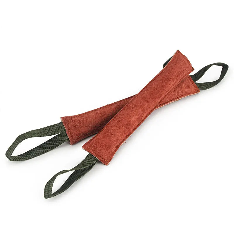 Dog Bite Tug Toy - Leather Training Chew with Handle, 20 to 40cm