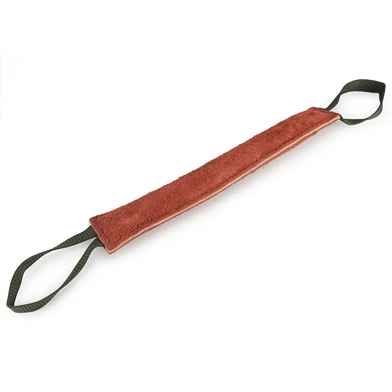 Dog Bite Tug Toy - Leather Training Chew with Handle, 20 to 40cm