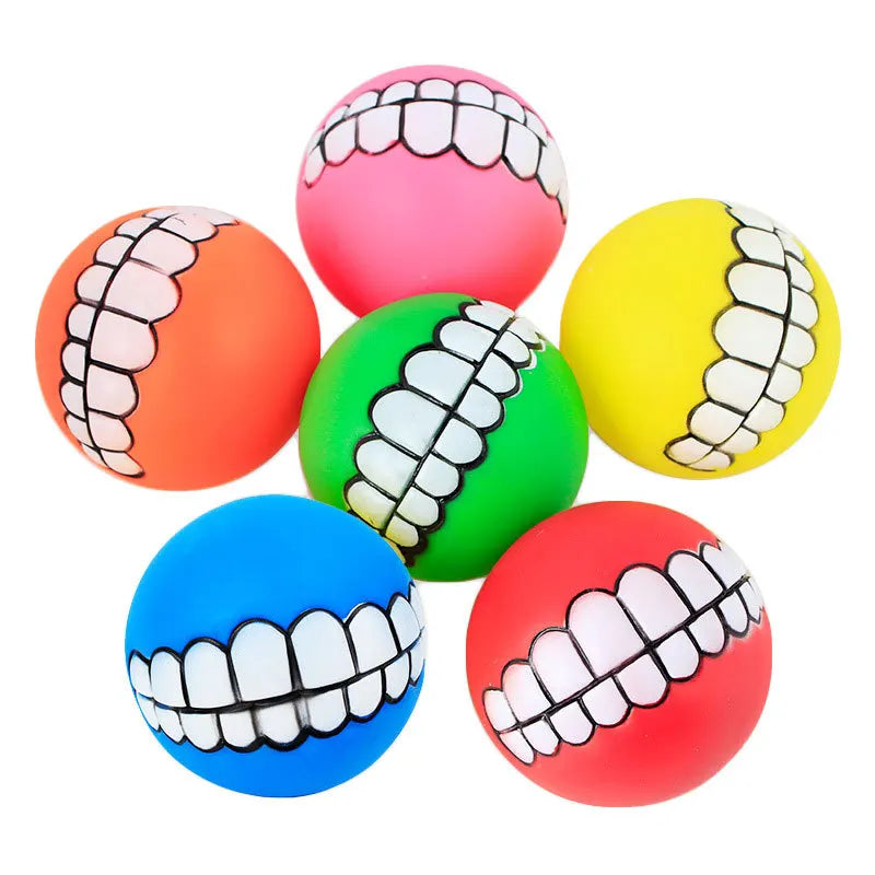 Squeaky Rubber Dog Ball 6cm - Chew and Fetch Toy for Small Dogs