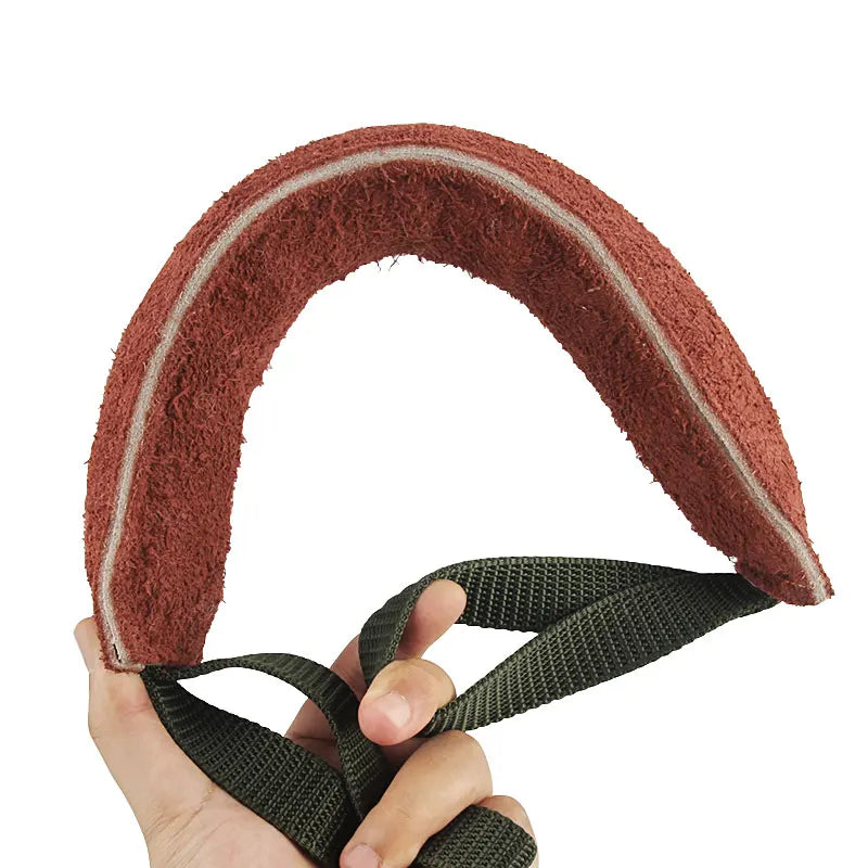 Dog Bite Tug Toy - Leather Training Chew with Handle, 20 to 40cm