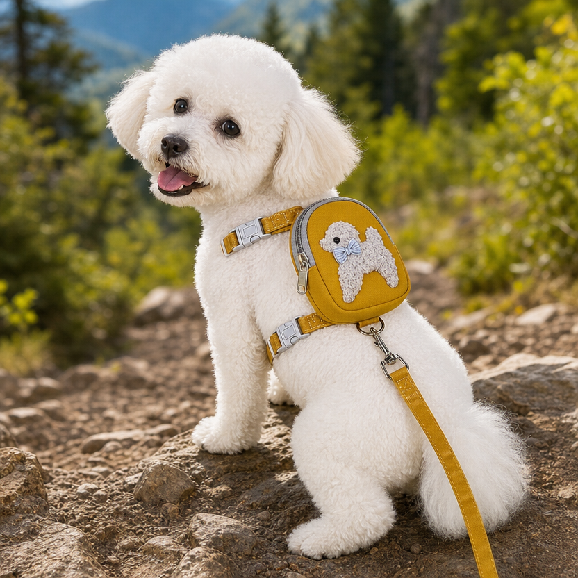 Pet Vest Backpack Leash lifestyle