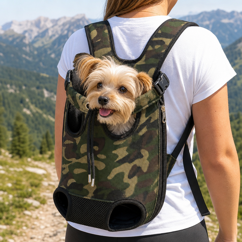 Outdoor Dog Bag Camouflage Backpack lifestyle