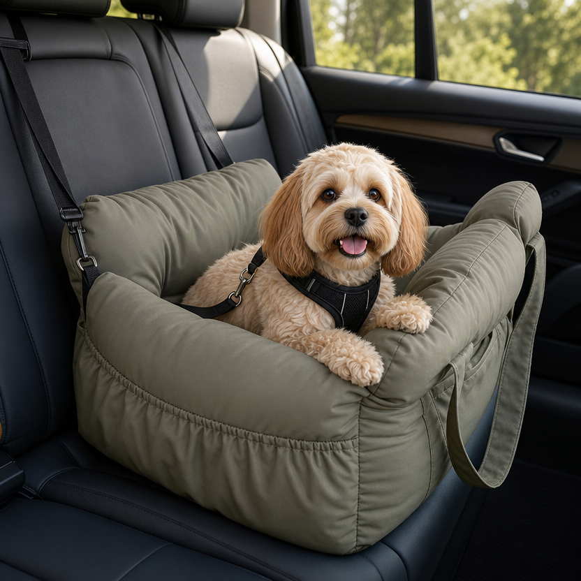 Dog Car Seat with Safety Belt lifestyle
