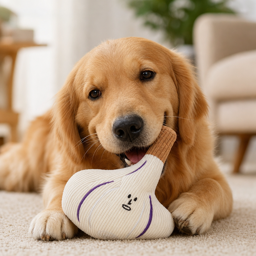 Plush Vegetable Squeak Toy lifestyle