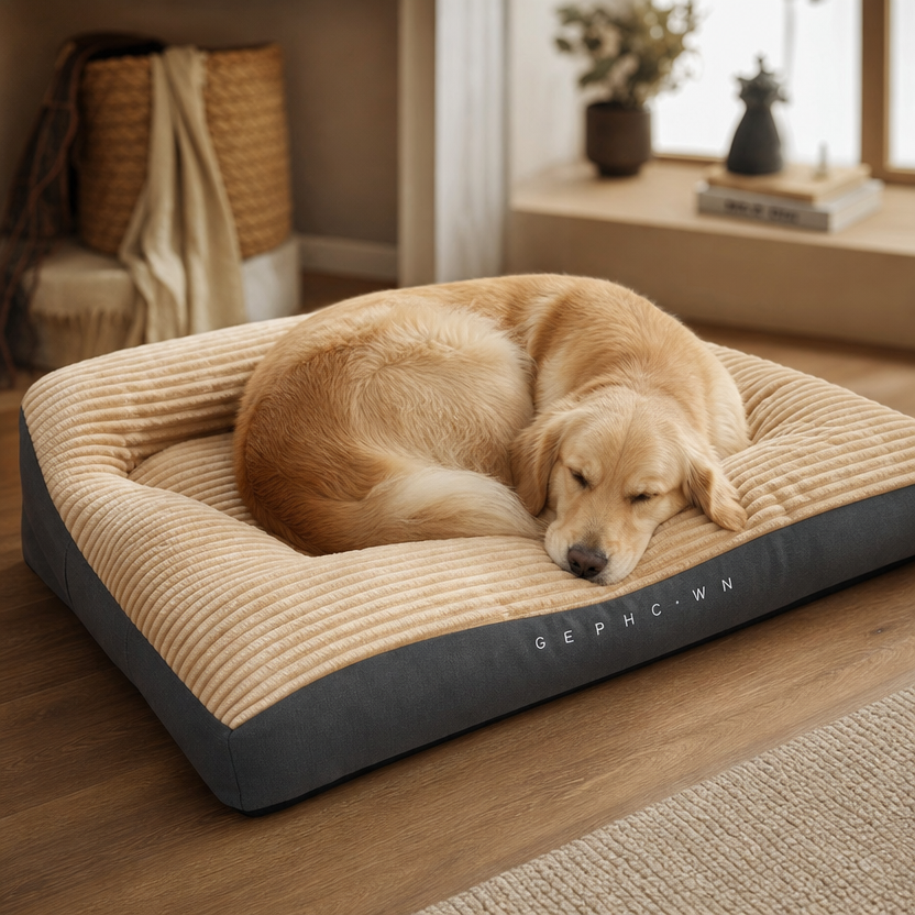 Corduroy Dog Sofa Bed lifestyle