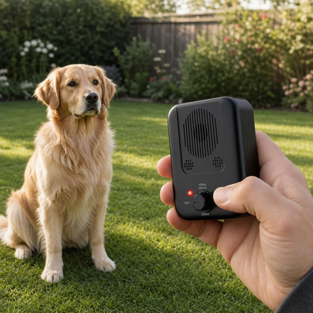 Ultrasonic bark control device used with dog lifestyle