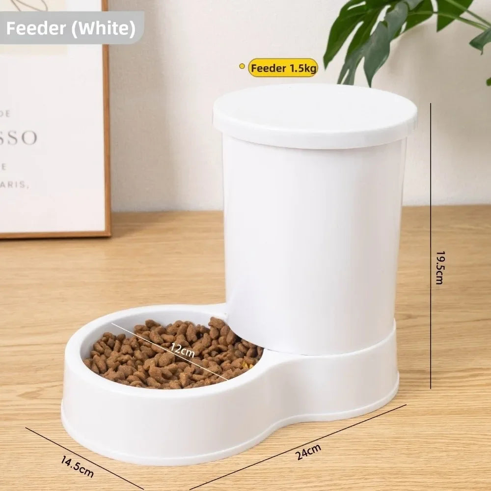 800mL Automatic Pet Feeder Set - Food Bowl and Water Dispenser