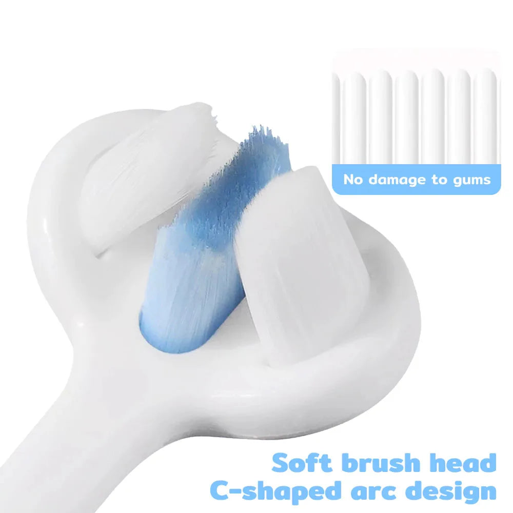 3-Sided Dog Toothbrush Set - 360 Degree Brush Head with Toothpaste