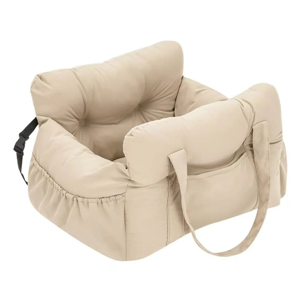 Dog Car Seat with Safety Belt - Non-Slip Washable Travel Bed