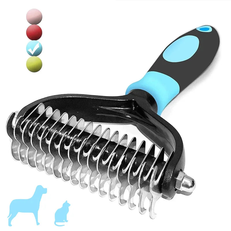 Professional Dog Grooming Brush - Deshedding Comb for Thick Coats