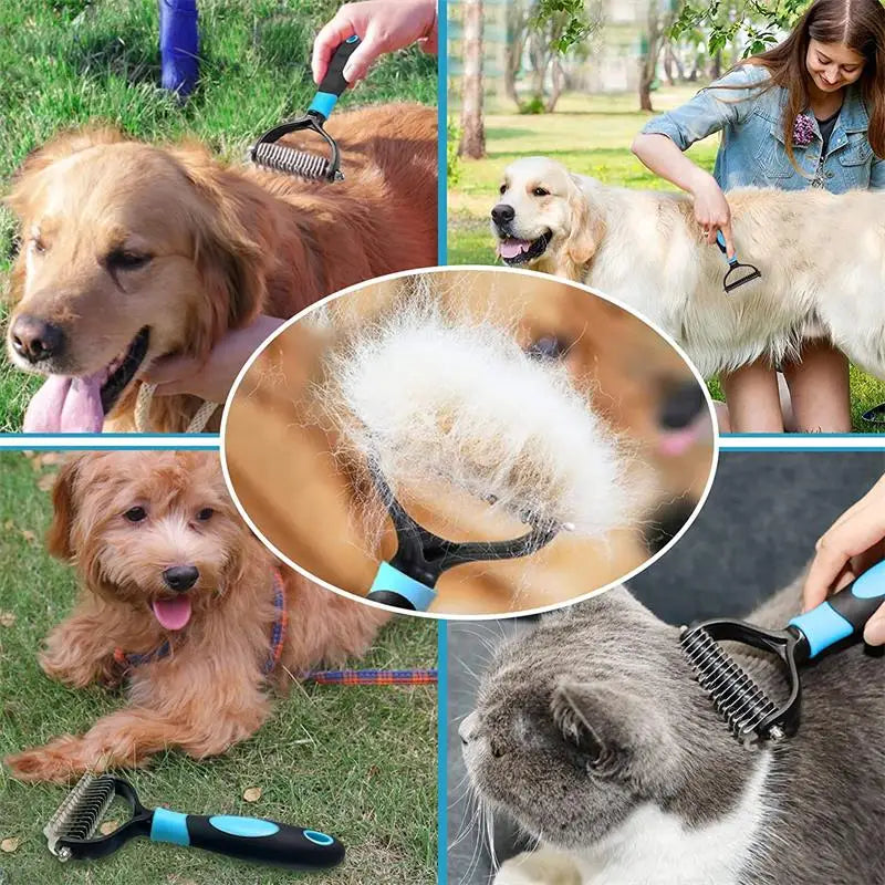 Professional Dog Grooming Brush - Deshedding Comb for Thick Coats