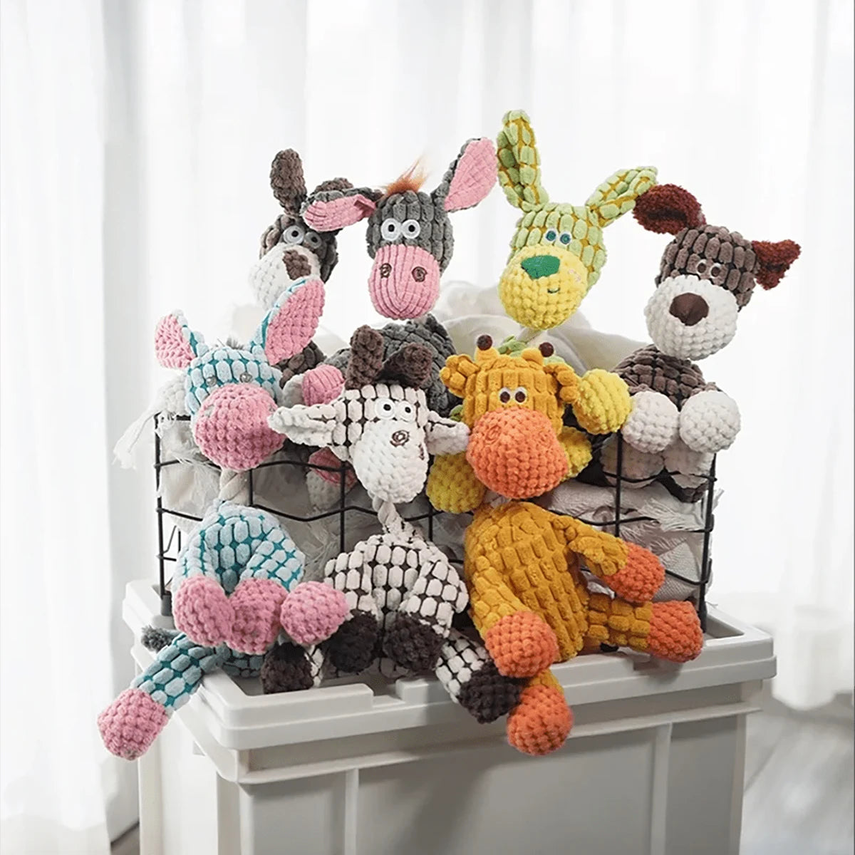 Donkey Plush Dog Toy - Squeaky Teething Toy for Puppies