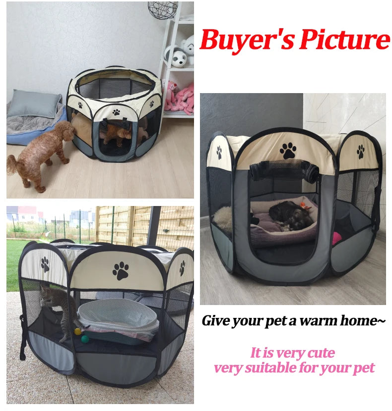 Foldable Pet Tent - Detachable Cat Nest and Dog Enclosure