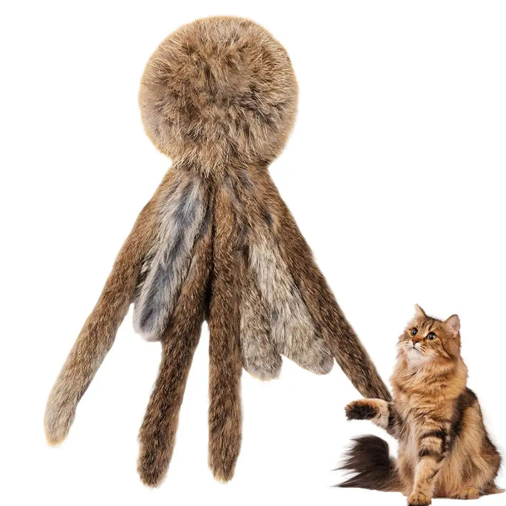 Faux Fur Cat Kicker Toy - Soft Plush Hunting Toy for Kittens