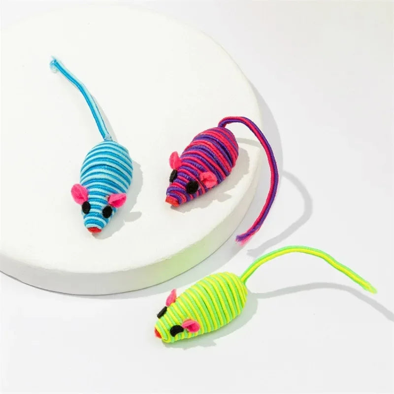 Winding Mouse Cat Toys 3 Pack - Interactive Chase Toys for Kittens