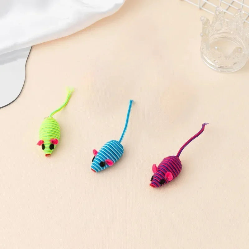 Winding Mouse Cat Toys 3 Pack - Interactive Chase Toys for Kittens