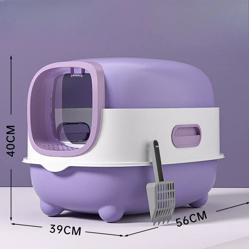 Dome Cat Litter Box - Closed Litter Tray with Scoop, 40x39x56cm
