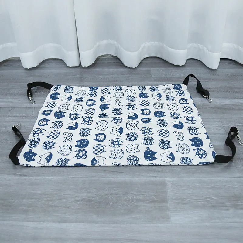 Hanging Cat Cage Hammock - Double-Sided Bed with Adjustable Straps