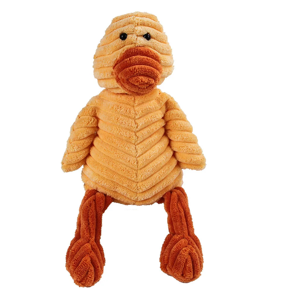 Corduroy Monkey and Pig Dog Toy - Squeaky Plush for Large Dogs