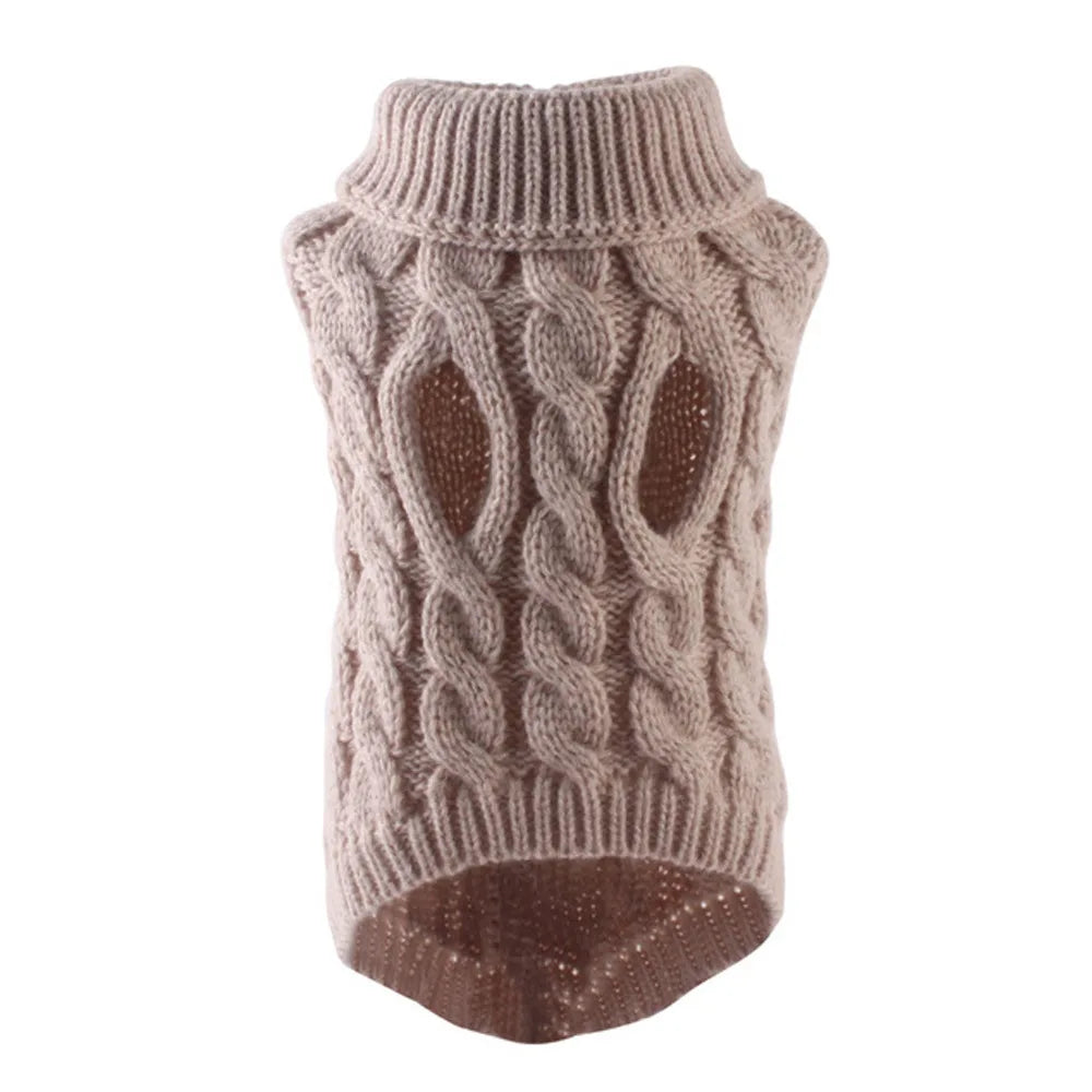 Cable Knit Dog Sweater - Warm Autumn and Winter Pullover