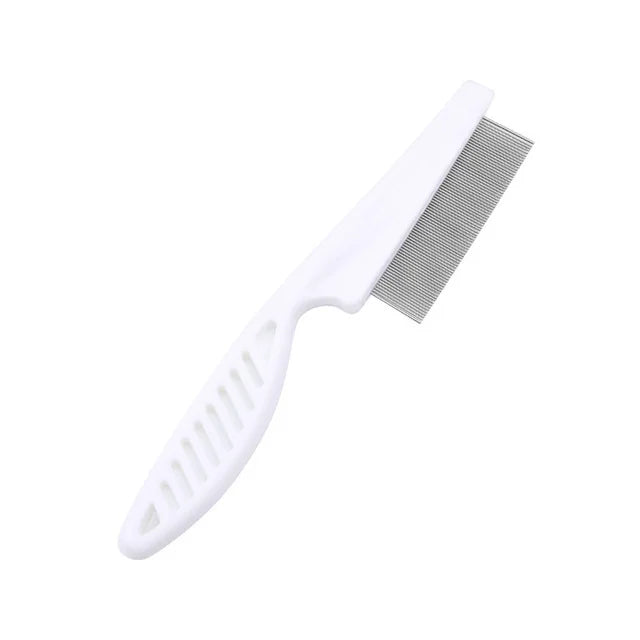 Stainless Steel Flea Comb - Fine Tooth Shedding Comb for Cats and Dogs