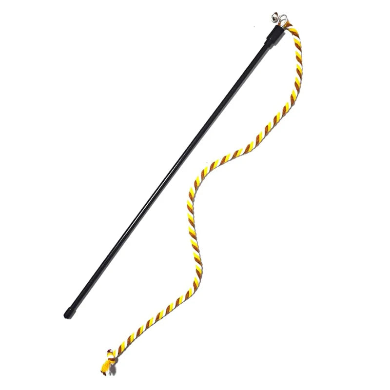 Satin Ribbon Cat Teaser Rod - Long Interactive Wand Toy for Kittens