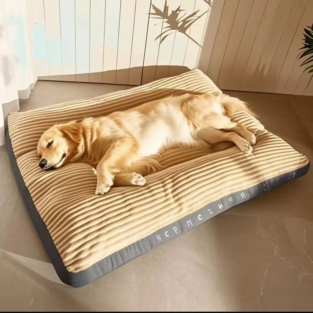 Washable Corduroy Dog Bed - Deep Sleep Cushion for Small to Large Dogs