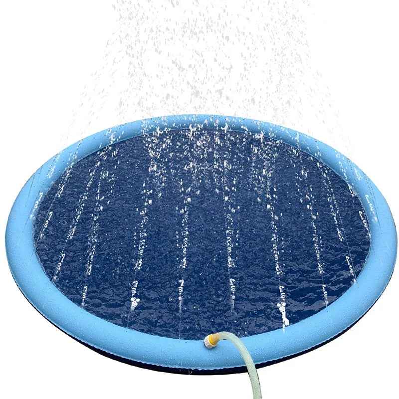 Dog Splash Pad & Sprinkler Pool - Inflatable Summer Cooling Mat