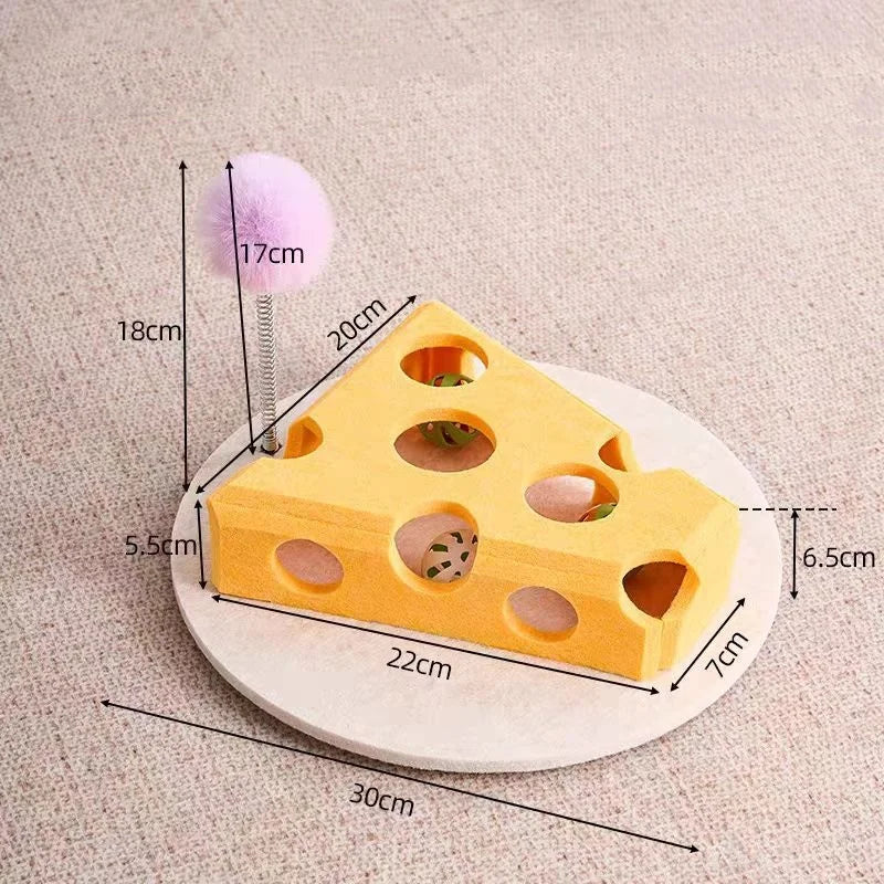 Cat Puzzle Maze Box - Felt Interactive Toy with Bell Balls