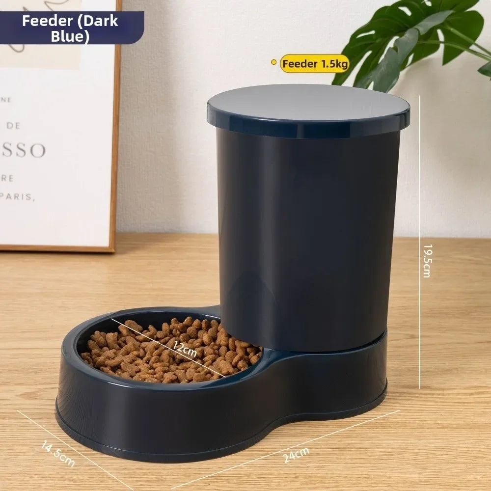 800mL Automatic Pet Feeder Set - Food Bowl and Water Dispenser
