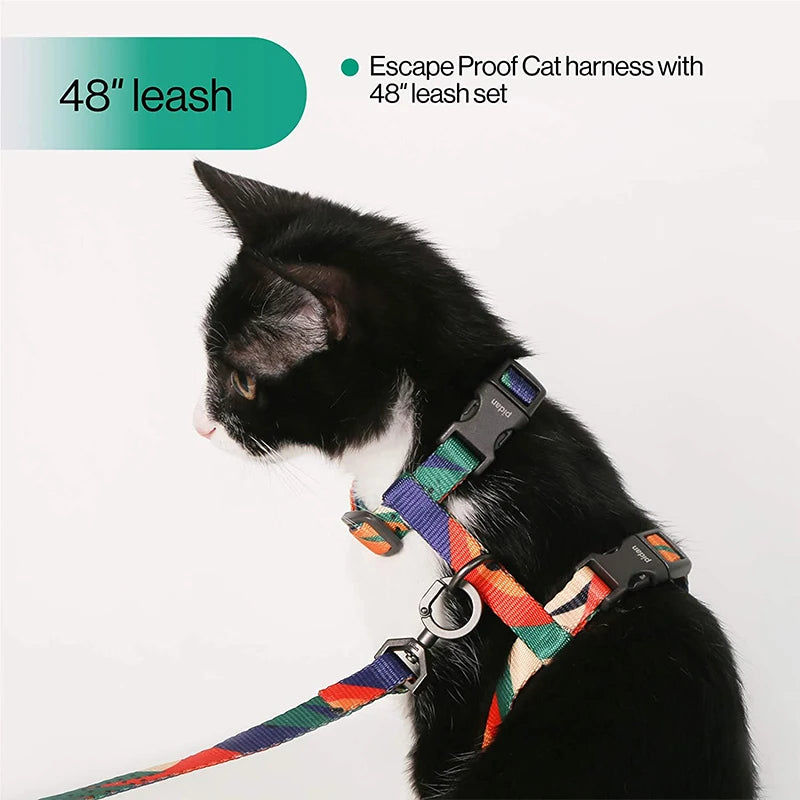 Escape Proof Cat Harness and Leash Set - Adjustable Soft Kitten Harness