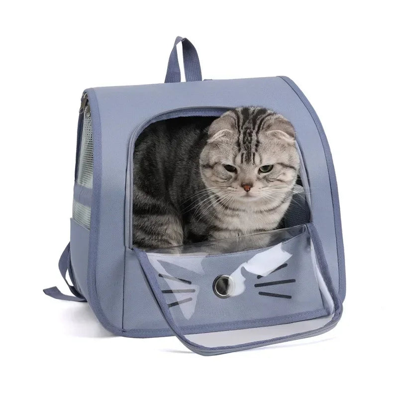 Cat Carrier Backpack - Breathable Portable Travel Bag for Small Pets