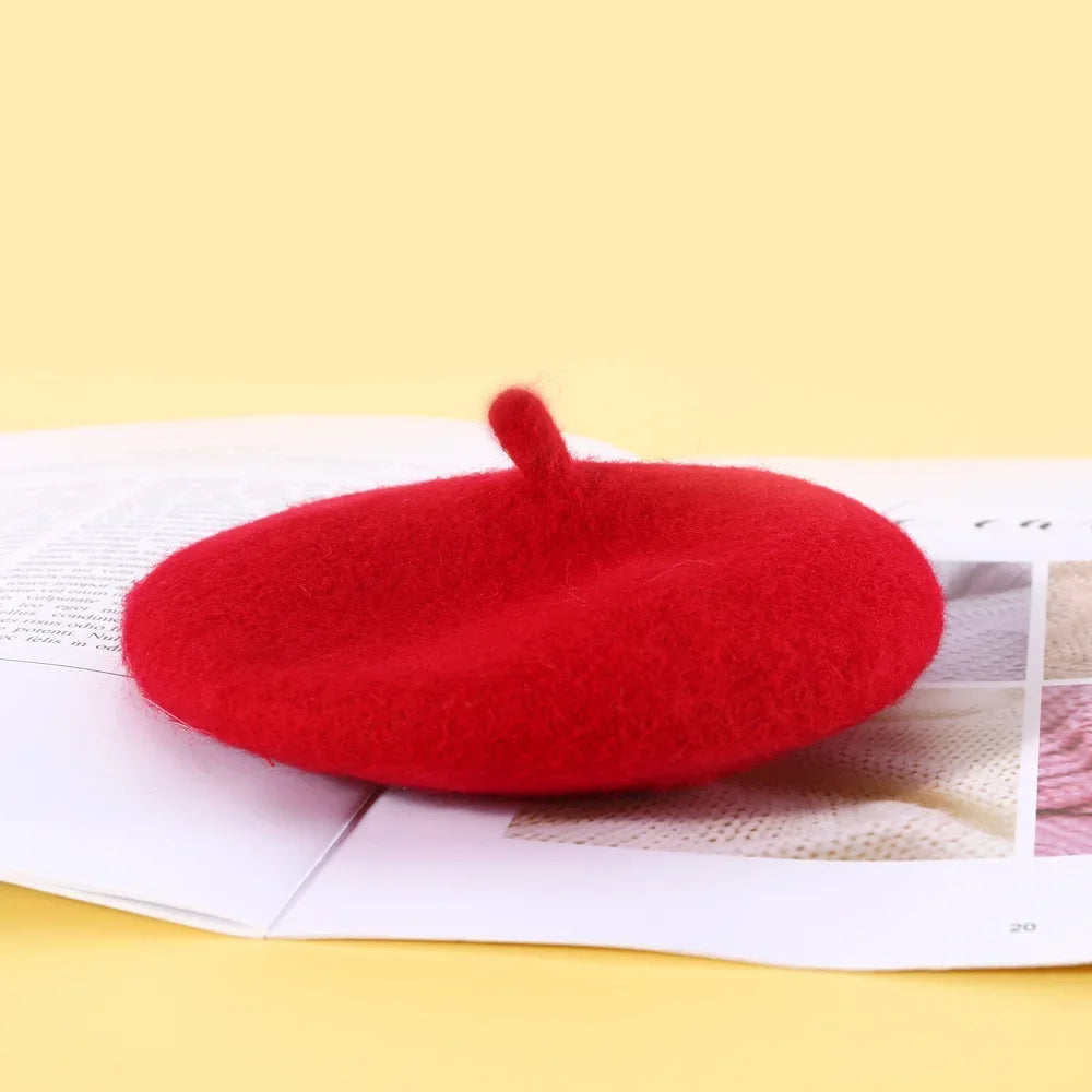Wool Pet Beret - Adjustable Hat for Cats and Small Dogs