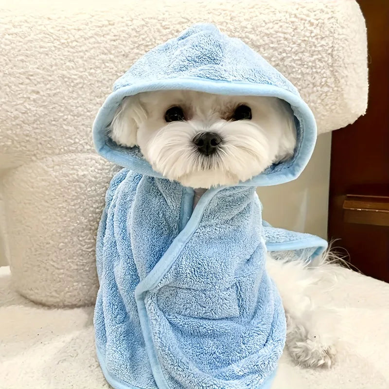 Absorbent Dog Bathrobe Towel - Fast Drying Robe for Small and Medium Dogs