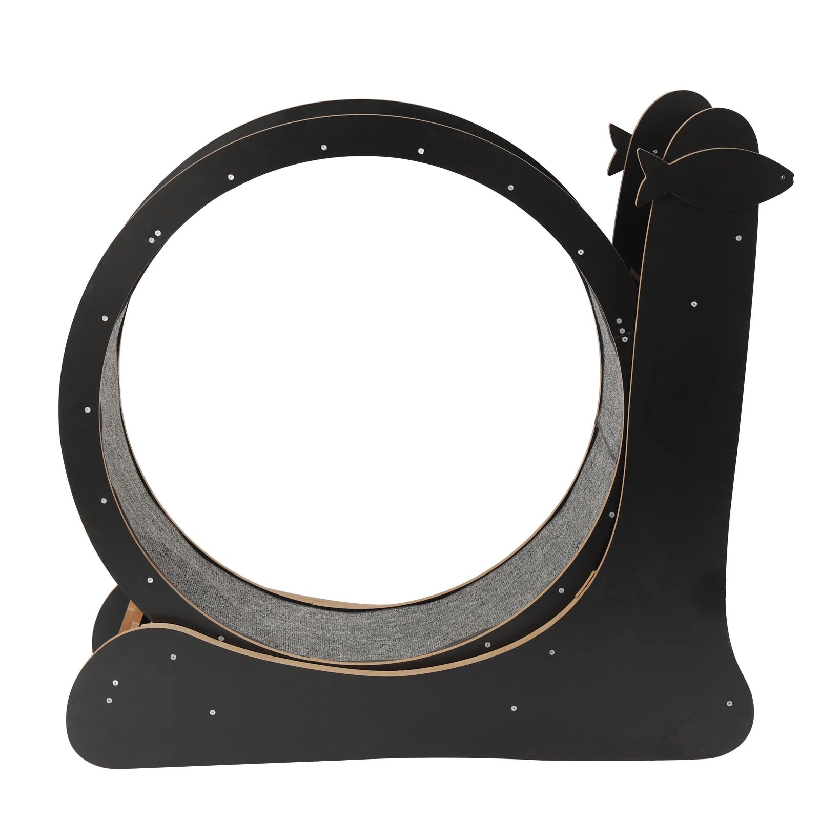 Furniture and Climbing Tool Black Cat Exercise Wheel for Cat, Large Cat Treadmill with Carpeted Runway, Kitty Cat Sport Toy, Fitness Weight Loss Device for Cats