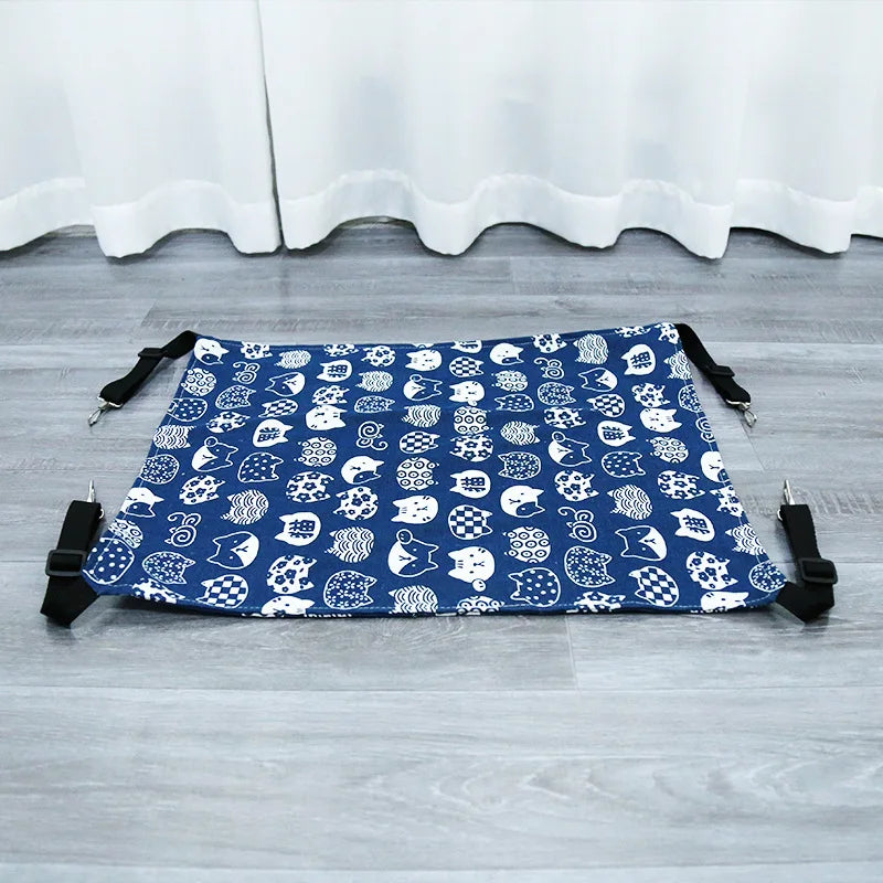Hanging Cat Cage Hammock - Double-Sided Bed with Adjustable Straps