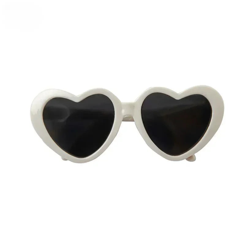 Heart-Shaped Pet Sunglasses - Photo Accessory for Dogs and Cats